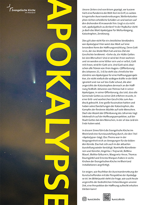Abbildung der 1. Seite Presseblatt zur Installation Apokalypse